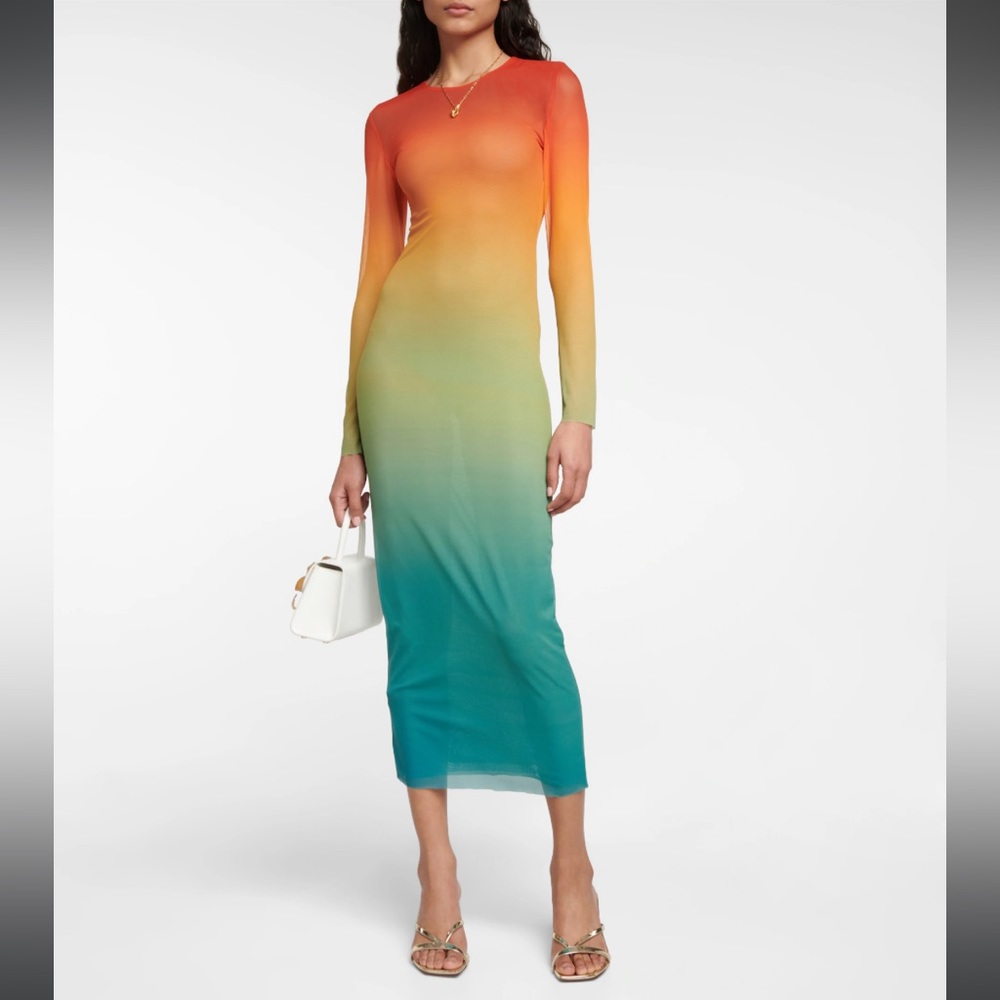 self-portrait Ombre Mesh midi dress, size 4, EUC!